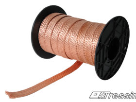 Flat copper braid on bobbin