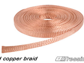 Red copper braid on coil