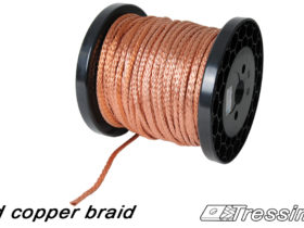Round bare copper braid on bobbin